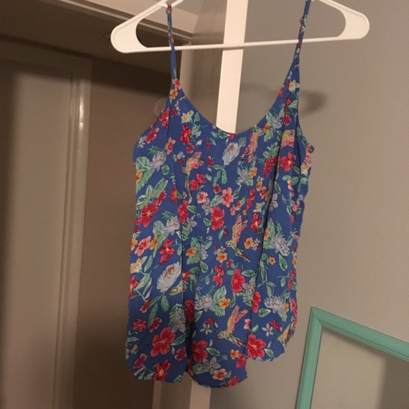 Blue Floral Old Navy Blouse Top - Picture 1 of 2